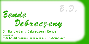 bende debreczeny business card